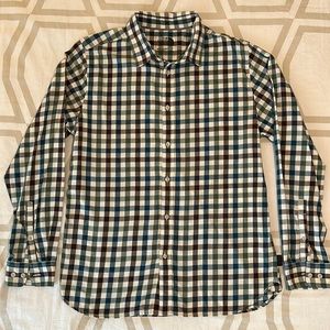 The North Face - LS Button Down Shirt - Large - Blue/Green/Burgundy Check